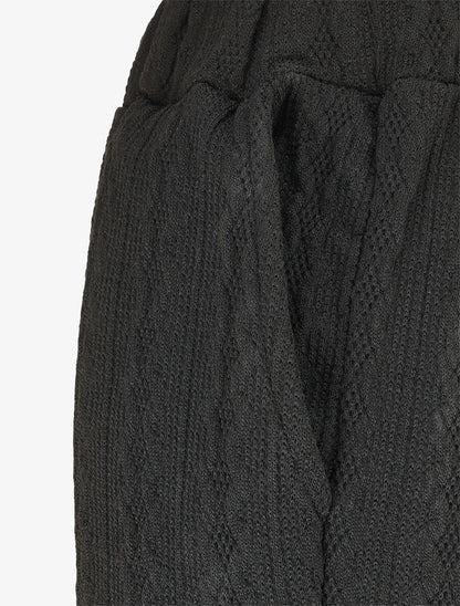 Pantalon en maille stylisée - Noir - 3