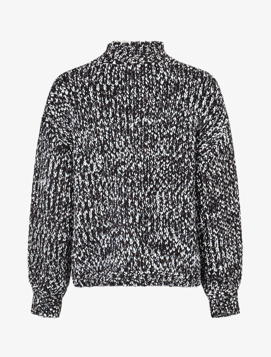 Pull en maille effet moucheté - Noir - 2