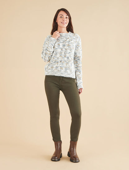 Pull duveteux à motif effet écailles - Gris - 4