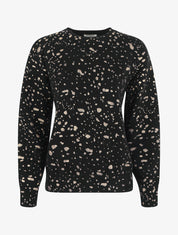 Pull uni à imprimé moucheté irisé - Noir - 1