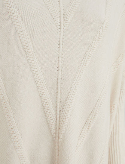 Pull long uni à col roulé - Beige - 3