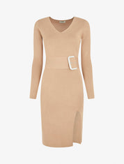 Robe pull à ceinture strassé trompe-l&