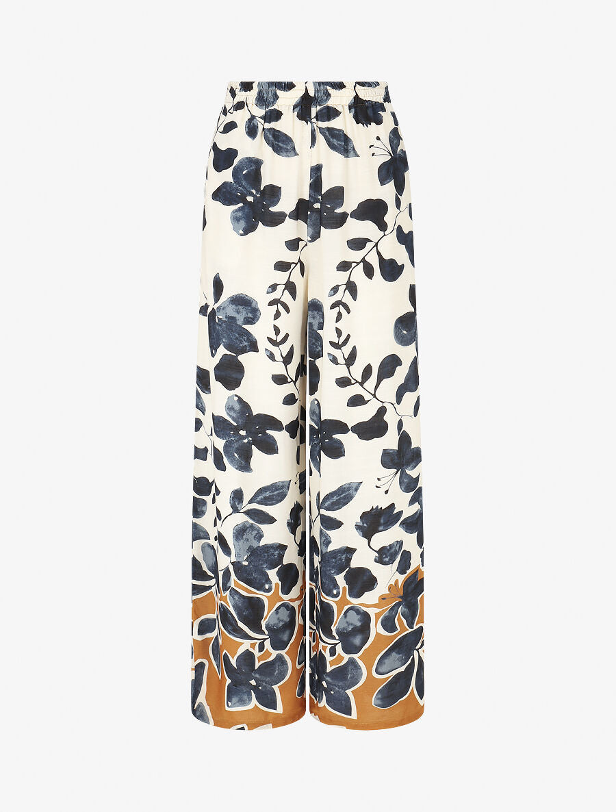 Ensemble chemise et pantalon imprimé floral - Marine - 7
