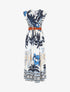Robe longue à imprimé tropical et mosaïque - Marine - 1