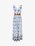 Robe longue sans manches à imprimé fantaisie - Marine - 1