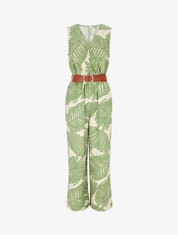 Combinaison sans manches imprimé tropical - Vert - 1