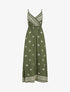 Robe longue à fines bretelles à imprimé fantaisie - Vert - 1