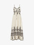 Robe longue à fines bretelles imprimé ethnique - Écru - 1