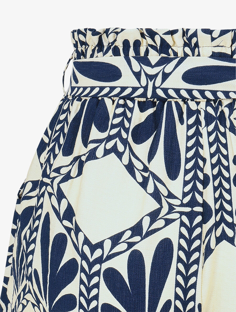 Short paper bag imprimé ikat - Marine - 3