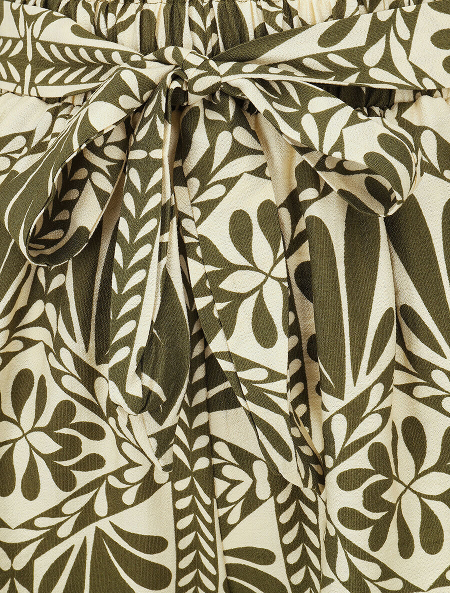 Short paper bag imprimé ikat - Kaki - 3