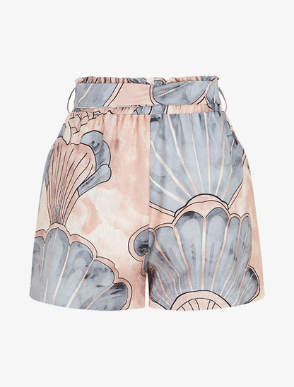 Short paper bag imprimé éventails - Gris - 2