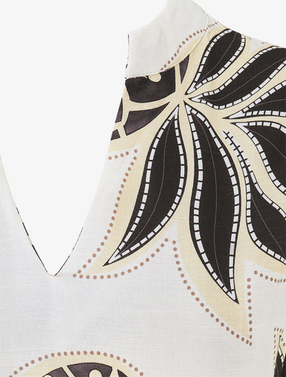 Robe longue sans manches imprimé ananas - Noir - 3