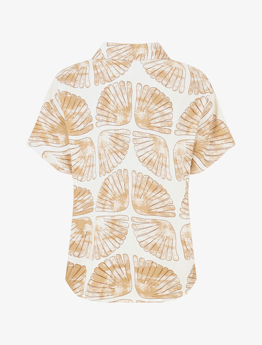 Chemise ample manches courtes imprimé fantaisie - Taupe - 2