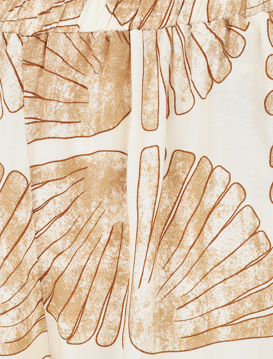 Pantalon droit taille haute imprimé fantaisie - Taupe - 3