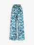 Pantalon droit imprimé abstrait - Bleu canard - 1