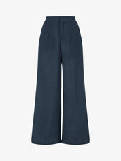 Pantalon fluide effet froissé - Marine - 1