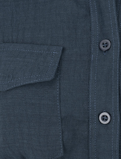 Pantalon fluide effet froissé - Marine - 3