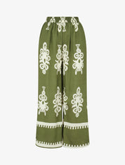 Pantalon droit imprimé ikat - Kaki - 1