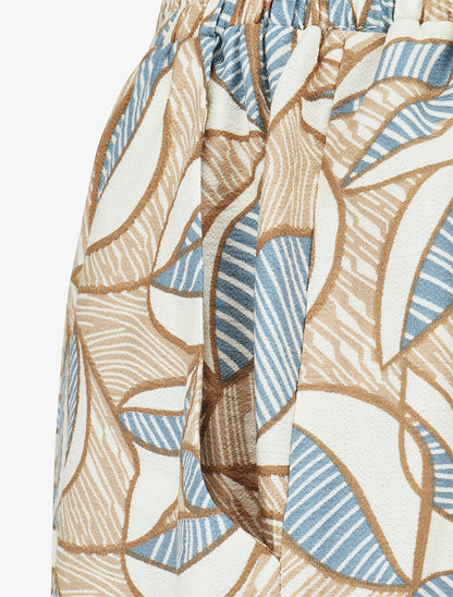 Pantalon élastiqué imprimé wax - Taupe - 3