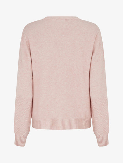 Pull en maille style pois coupe droite - Rose - 2