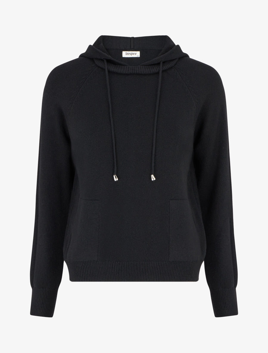 Pull à capuche coupe droite - Noir - 1