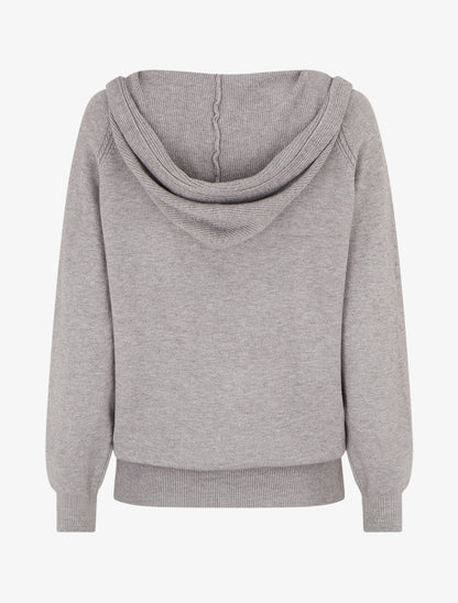 Sweat à capuche en maille - Gris - 2
