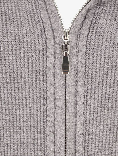 Sweat à capuche en maille - Gris - 3