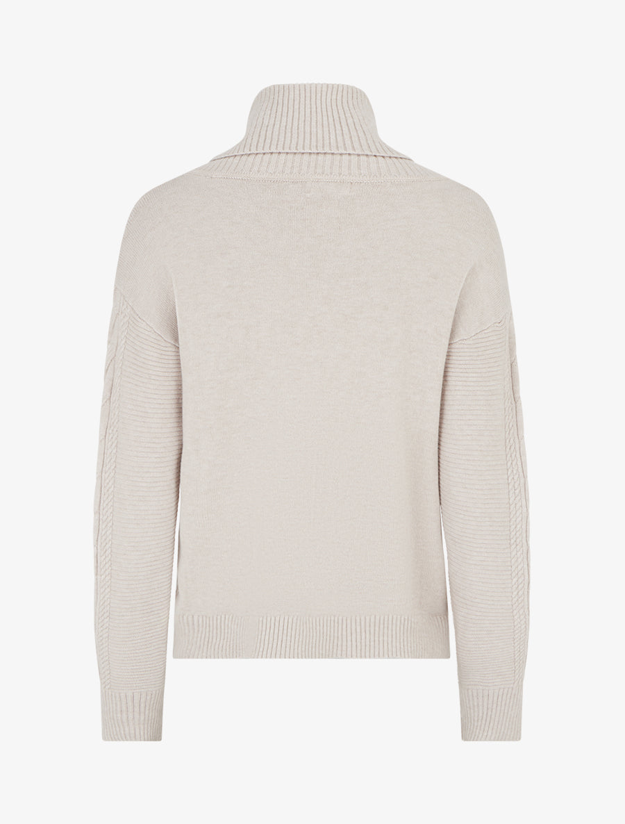 Pull droit à col roulé - Beige - 2