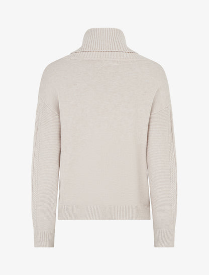 Pull droit à col roulé - Beige - 2