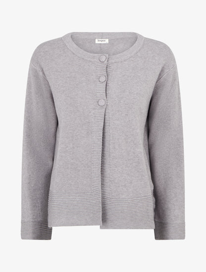 Gilet uni à col boutonné - Gris - 1