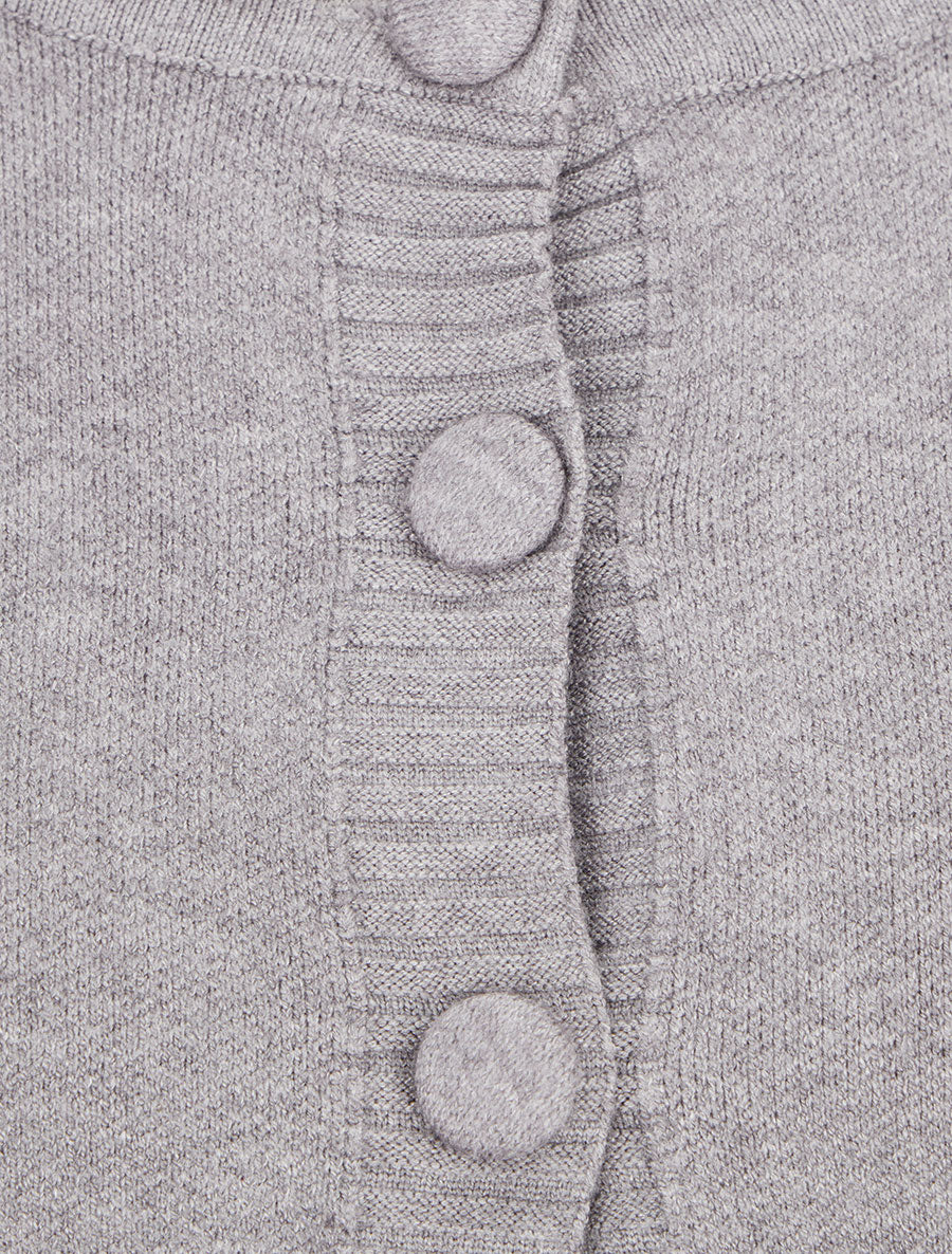 Gilet uni à col boutonné - Gris - 3