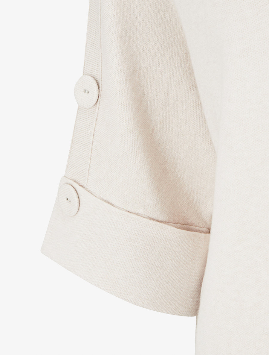 Pull uni à boutons décoratifs - Blanc - 3