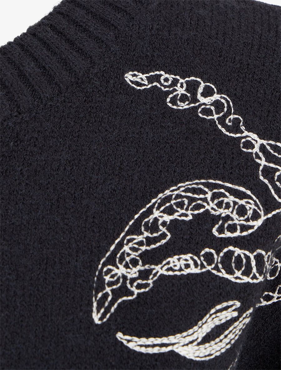 Pull à imprimé fantaisie - Noir - 3