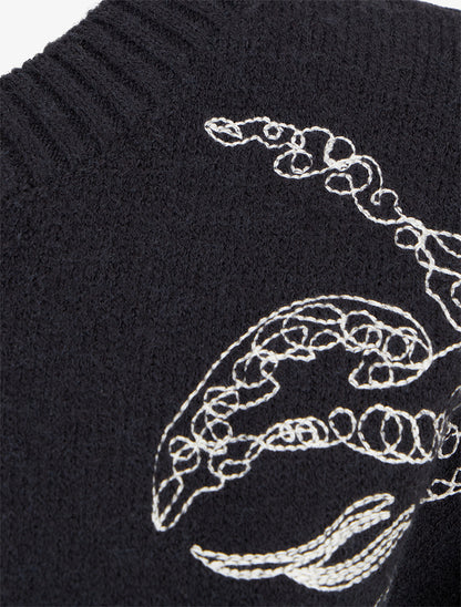 Pull à imprimé fantaisie - Noir - 3