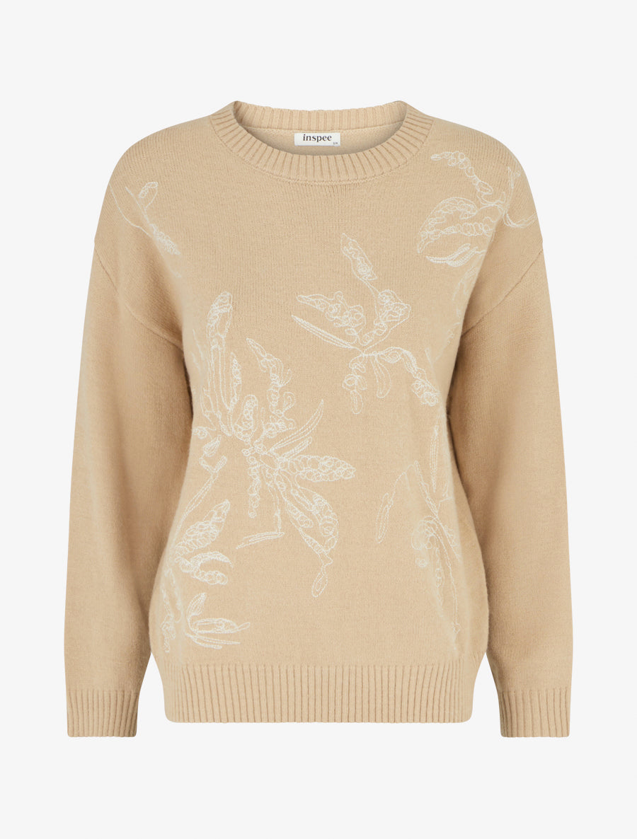 Pull à imprimé fantaisie - Camel - 1