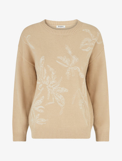 Pull à imprimé fantaisie - Camel - 1