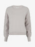 Pull droit à manches longues texturées - Taupe clair - 1