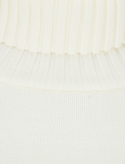 Pull droit uni à col roulé - Blanc - 3