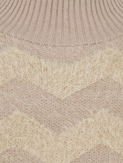 Pull droit uni duveteux - Taupe - 3