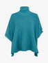 Poncho côtelé à col roulé - Bleu canard - 1
