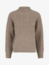 Pull uni texturé en maille - Taupe - 1