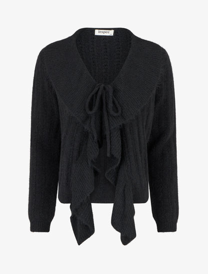 Gilet uni en maille - Noir - 1