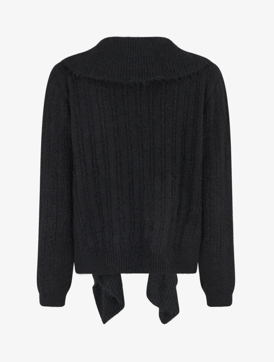 Gilet uni en maille - Noir - 2