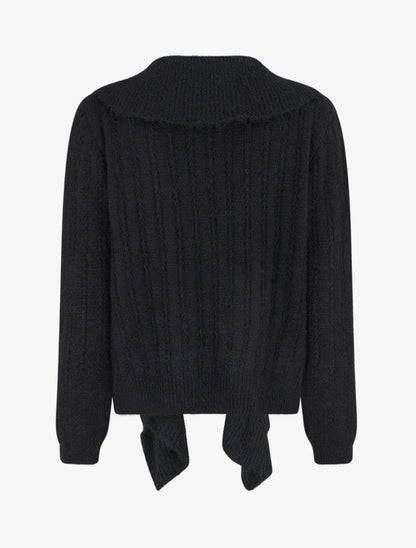 Gilet uni en maille - Noir - 2