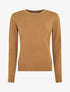Pull fin uni à col rond - Camel - 1