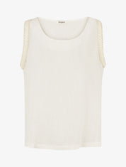 Top fluide uni sans manches - Crème - 1