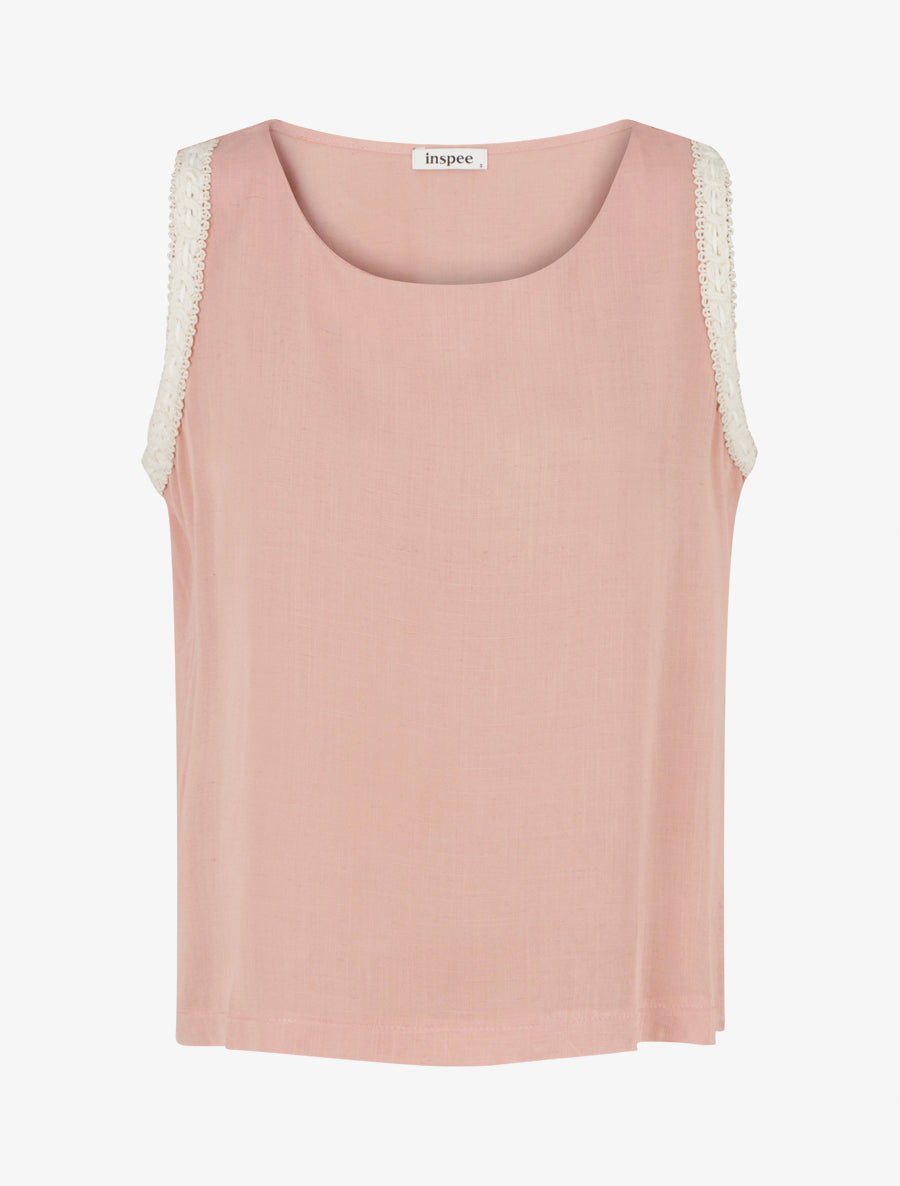 Top fluide uni sans manches - Rose - 1