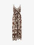 Robe longue imprimé graphique - Marron - 1