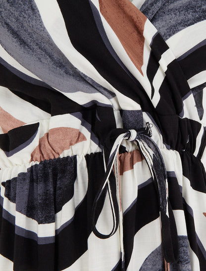 Robe longue imprimé fantaisie - Noir - 3