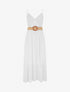 Robe longue unie à buste en dentelle - Blanc - 1